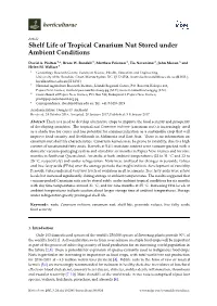 Shelf Life of Tropical Canarium Nut Stored Under Ambient Conditions
