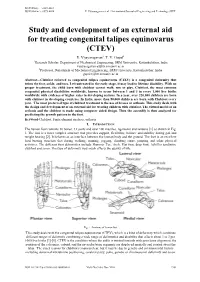 Study and Development of an External Aid for Treating Congenital Talipes Equinovarus (CTEV) E