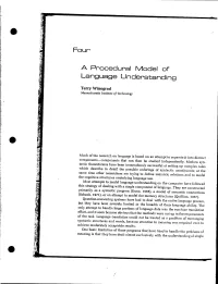 A Procedural Model of Language Understanding