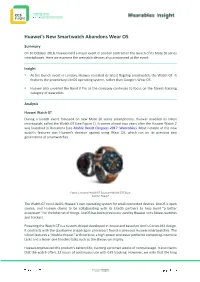 CCS Insight Wearables Insight Huawei
