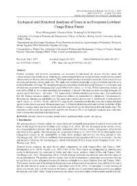 Ecological and Structural Analyses of Trees in an Evergreen Lowland Congo Basin Forest