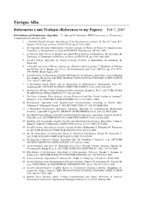 Enrique Alba Referencias a Mis Trabajos (References to My Papers) Feb 7, 2007 Y Parallelism and Evolutionary Algorithms – E