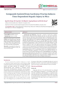 Geniposide Isolated from Gardeniae Fructus Induces Time-Dependent Hepatic Injury in Mice