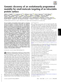 Genomic Discovery of an Evolutionarily Programmed Modality for Small-Molecule Targeting of an Intractable Protein Surface