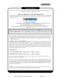 HDFC Bank Tier II Feb 2009 Disclosure Document