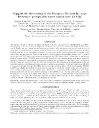 Support for Site Testing of the European Extremely Large Telescope: Precipitable Water Vapour Over La Silla†