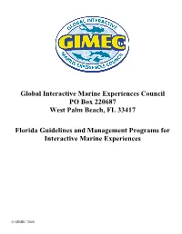 Global Interactive Marine Experience Council (GIMEC) Guidelines