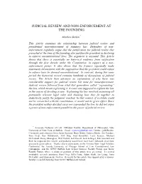 Judicial Review and Non-Enforcement at the Founding