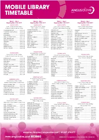Mobile Library Route Timetable