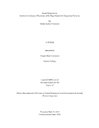 Sentiment Analysis of Residents of the Puget Sound on Indigenous Fisheries
