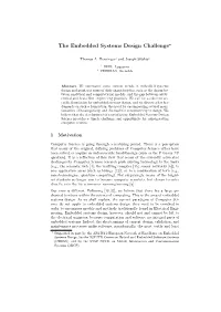 The Embedded Systems Design Challenge*