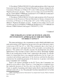 The European Court of Justice and Its Inconsistent Approach to the Doctrine of Direct Effect