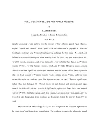TOTAL FOLATE in PEANUTS and PEANUT PRODUCTS by LAKSHMI