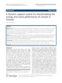A Decision Support System for Benchmarking the Energy and Waste Performance of Schools in Toronto Julian Scott Yeomans*