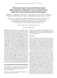 Alterations in Gene Expression During Sexual Differentiation in Androgen Receptor Knockout Mice Induced by Environmental Endocrine Disruptors