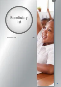 Beneficiary List