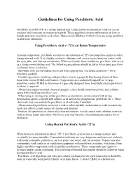 Guidelines for Using Perchloric Acid