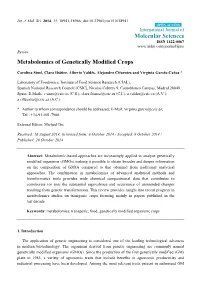 Metabolomics of Genetically Modified Crops