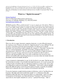 What Is a "Digital Document"?