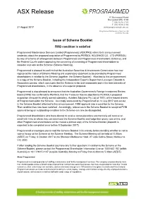 42. Issue of Scheme Booklet