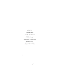 APPENDIX Introduction Letter of Request TRIPOD Story Financial