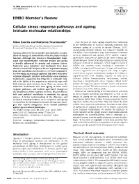 Cellular Stress Response Pathways and Ageing: Intricate Molecular Relationships