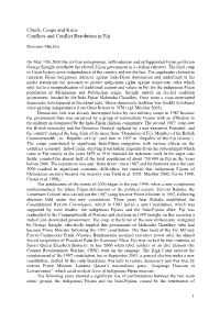Conflicts and Conflict Resolution in Fiji