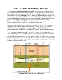 In Situ Leach Mining Rules Question and Answer Sheet