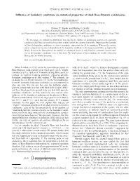 Influence of Boundary Conditions on Statistical Properties of Ideal Bose