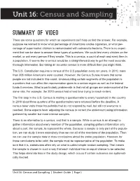 Unit 16: Census and Sampling