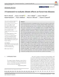A Framework to Evaluate Climate Effects on Forest Tree Diseases