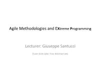 Agile Methodologies and Extreme Programming Corso Di Laurea