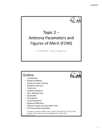 Antenna Parameters and Figures of Merit (FOM)