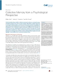 Collective Memory from a Psychological Perspective