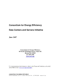 Consortium for Energy Efficiency Data Centers and Servers Initiative