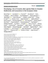 Developing a List of Invasive Alien Species Likely to Threaten Biodiversity and Ecosystems in the European Union
