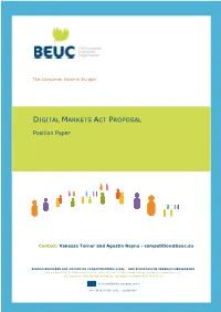 Digital Markets Act Proposal