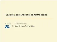 Functorial Semantics for Partial Theories