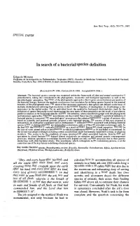 In Search of a Bacterial Spedes Definition