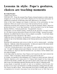 Lessons in Style: Pope's Gestures, Choices Are Teaching Moments