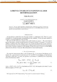 Lorentz Covariance in Epstein-Glaser Renormalization 3