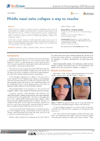 Middle Nasal Valve Collapse: a Way to Resolve