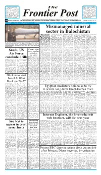 Mismanaged Mineral Sector in Balochistan Khaleeq Nazar Kiani Companies That Repatriate Road