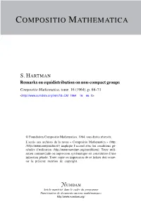 Remarks on Equidistribution on Non-Compact Groups Compositio Mathematica, Tome 16 (1964), P