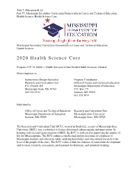 2020 Health Science Core