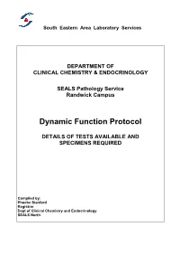 Endocrine Dynamic Function Protocols