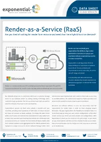 Raas) Are You Tired of Waiting for Render Farm Resource and Need Short Term Hybrid Burst on Demand?