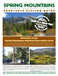 Spring Mountains National Recreation Area Visitor Guide