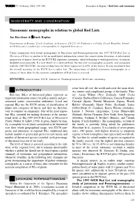 Taxonomic Monographs in Relation to Global Red Lists