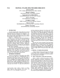 TROPICAL CYCLONE ANALYSIS USING AMSU DATA Stanley Q